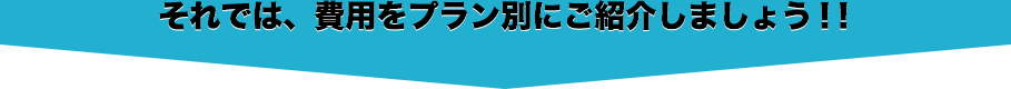 それでは、費用をプラン別にご紹介しましょう！！