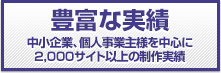 画像：豊富な実績:中小企業、個人事業主様を中心に2,000サイト以上の制作実績