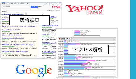 競合調査、アクセス解析も対応いたします！